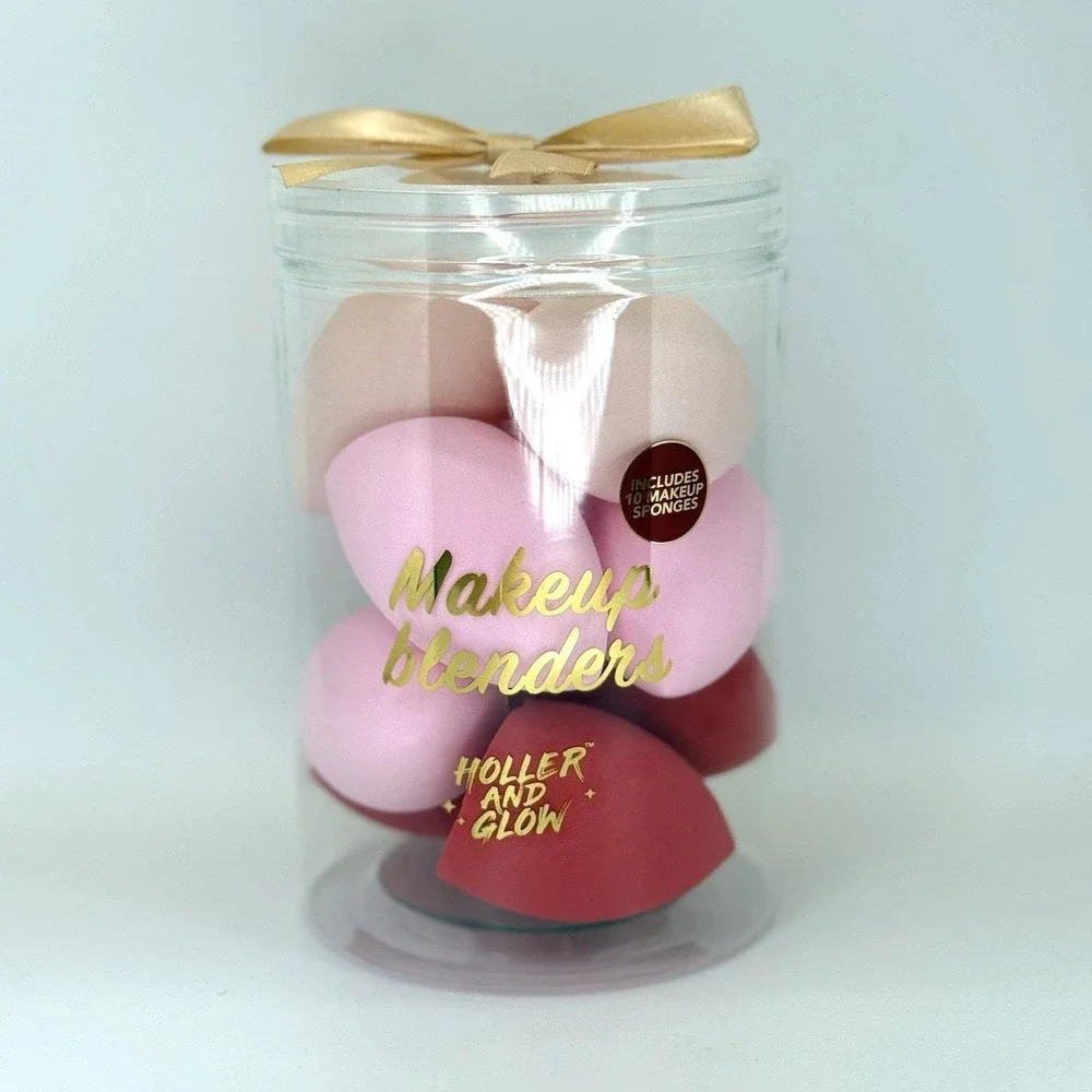 Holler and Glow Makeup Blenders 10 Pack Beauty Sponges Set Pink Red Nude NWT